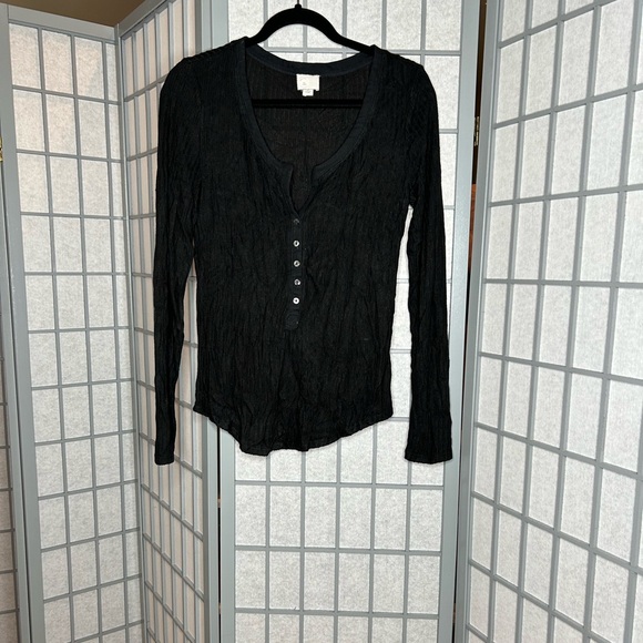 Anthropologie Tops - Anthropologie Postmark Black Long Sleeve Button-Up Top